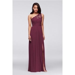 David’s Bridal One Shoulder Long Dress